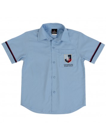 Boys Plain Powder Blue Shirt - Caloundra City Private School - Weareco School Uniform