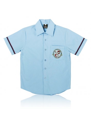Boys Plain Powder Blue Shirt - Caloundra City Private School - Weareco School Uniform